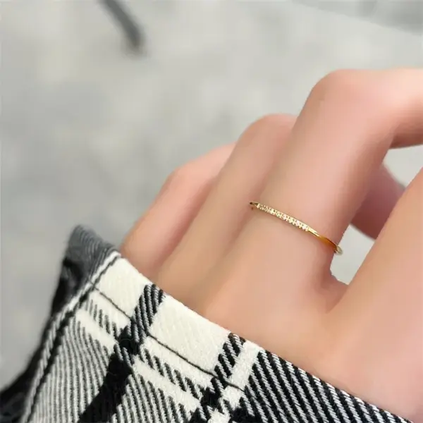 Wholesale Jewelry IG Style Simple Style Circle Titanium Steel 18K Gold Plated Plating Rings