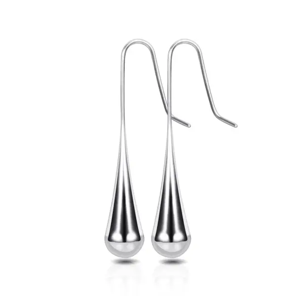 Wholesale 1 Pair Elegant Water Droplets Titanium Steel Plating Drop Earrings