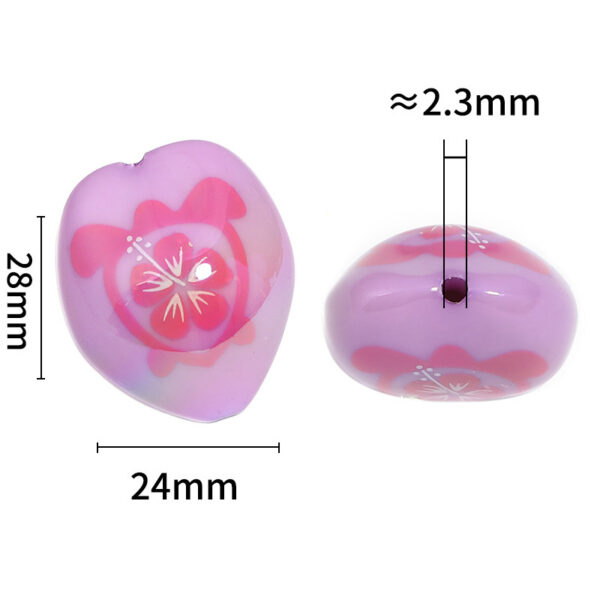 Wholesale Cartoon Cherry Blossom Turtle Acrylic Beads