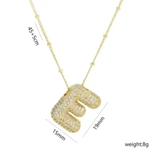 Letter E Necklace-Gold