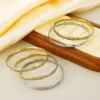 Wholesale PVD Coated 18K Gold Plated Circle 304 Stainless Steel Simple Style Waterproof Non Tarnish 304 Stainless Steel Bangle