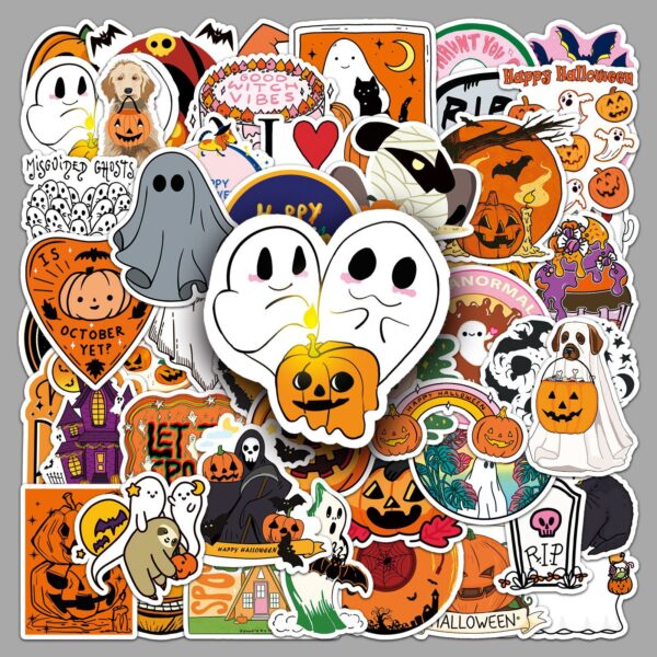 oly-3089b7dce0b4683ef5f7be7f51bc1a66 Wholesale 50PCA/PACK Halloween Graffiti Personality Cartoon Holiday DIY Sticker