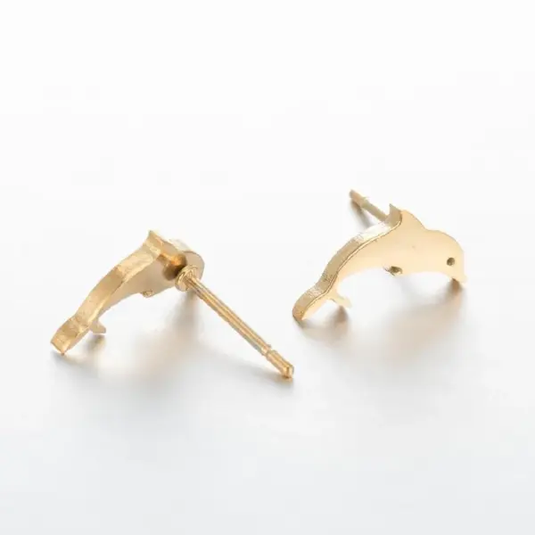 PVD Coated 18K Gold Real Gold Plated Rabbit Bat 304 Stainless Steel Fashion Waterproof Non Tarnish Ear Studs