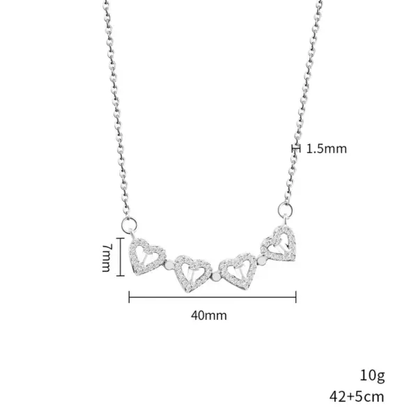 Wholesale Stainless Steel Copper Simple Style Four Leaf Clover Plating Inlay Zircon Pendant Necklace