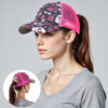 Wholesale European and American pular Cross-Border Baseball Cap with nytail Opening for Women, Sun Protection Breathable Mesh Cap B1182