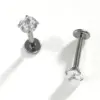 Wholesale Simple Style Geometric Pure Titanium Zircon Lip Stud Tongue Nail In Bulk
