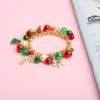 Wholesale Fashion Snowflake Alloy Pearl Plating Inlay Rhinestones Bracelets