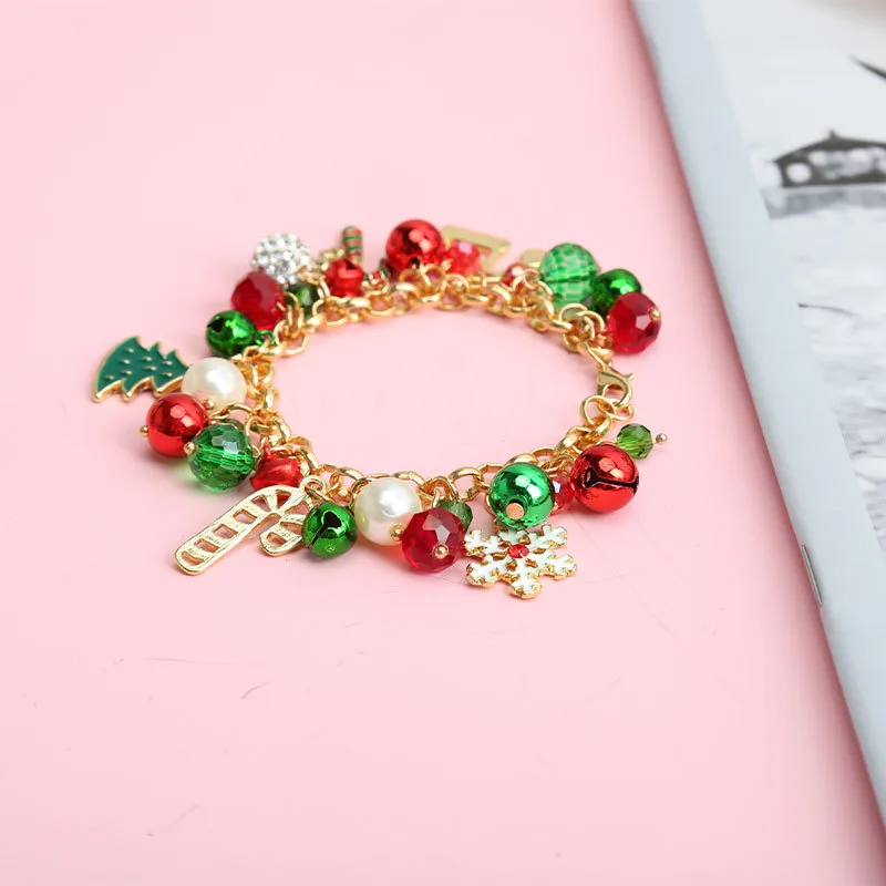 Wholesale Fashion Snowflake Alloy Pearl Plating Inlay Rhinestones Bracelets