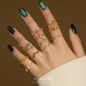 Wholesale S925 Sterling Silver Twelve Birthstone Ring