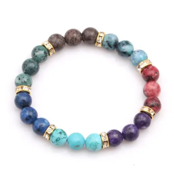 Fashion Printing Natural Stone Artificial Gemstones Bracelets In Bulk