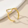 PVD Coated Real Gold Plated 24K 18K Gold Heart Shape 304 Stainless Steel Romantic Simple Style Waterproof Non Tarnish Open Rings