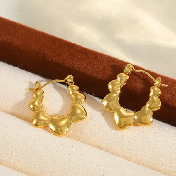 Wholesale 1 Pair Basic Simple Style Irregular Geometric Plating 304 Stainless Steel 18K Gold Plated Earrings