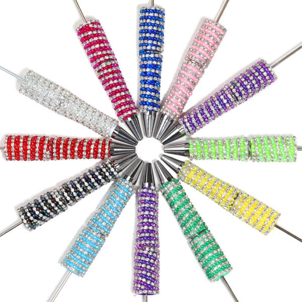 Wholesale New striped chain full of rhinestone bubble beads rotating Beadable pen DIY