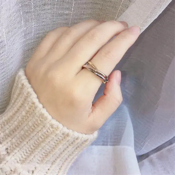 Wholesale PVD Coated Real Gold Plated Geometric Titanium Steel Simple Style Waterproof Non Tarnish