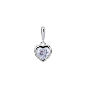 A2387-White zirconium single pendant / 925 Silver