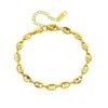 Wholesale New Stylish Women's Stainless Steel Necklace Bracelet Set Coffee Bean Pig Nose Luxury Minimalist Versatile Jewelry Accessories