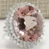 Wholesale New Large Oval Gemstone Ring Women's Copper Silver-plated Micro-set Zircon Ring