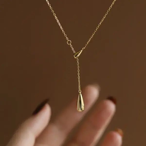 Wholesale PVD Coated Real Gold Plated 18K Gold Solid Color 304 Stainless Steel Simple Style Waterproof Non Tarnish 304 Stainless Steel Necklace Pendant