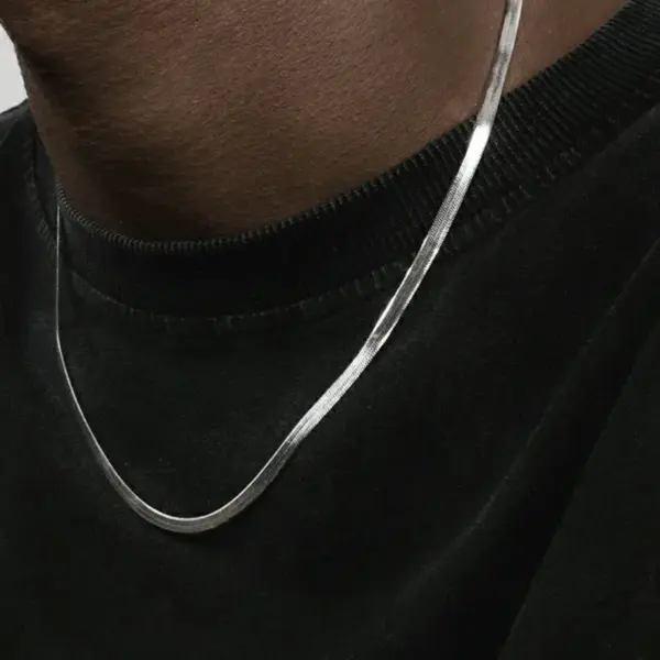 Wholesale Simple Style Round Titanium Steel Polishing Necklace 1 Piece