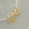 Wholesale 1 Pair Elegant Solid Color Plating Stainless Steel Titanium Steel 18K Gold Plated Ear Studs
