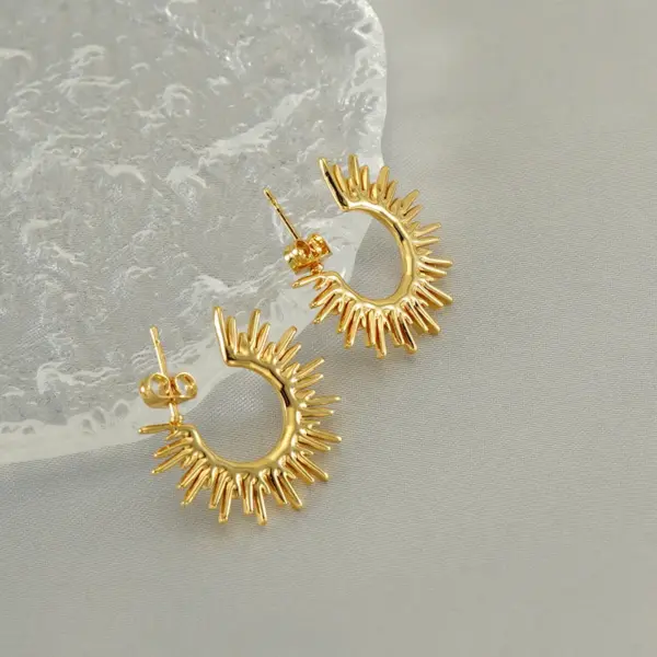 Wholesale 1 Pair Elegant Solid Color Plating Stainless Steel Titanium Steel 18K Gold Plated Ear Studs