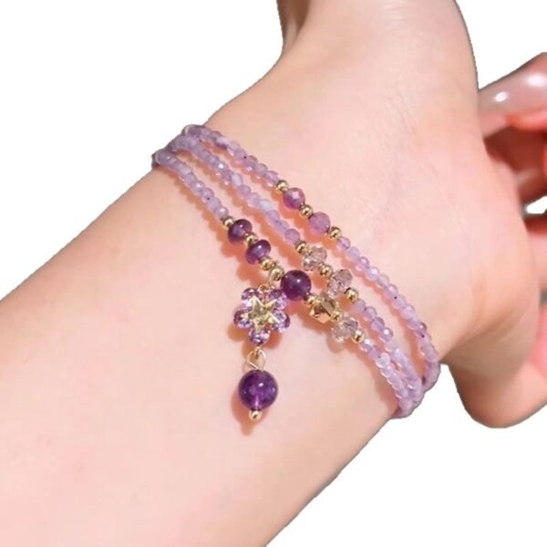 Wholesale Sweet Amethyst Multi-circle Stacked Bracelet Exquisite Star Pendant Bracelet Women's High-value Fashion Elegant Bracelet