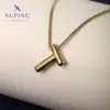 Wholesale 304 Stainless Steel 18K Gold Plated XUPING Simple Style Letter Necklace