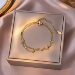 Yxc216 Double-Layer Daisy Bracelet / Gold