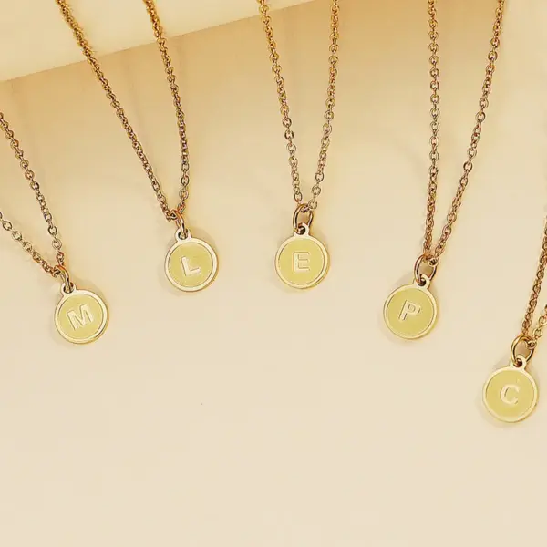 Wholesale Fashion Letter Stainless Steel Pendant Necklace Plating Stainless Steel Necklaces