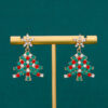 Wholesale European and American Exaggerated Creative New Diamond-encrusted Christmas Tree Earrings Personalized Elegant Christmas Diamond Earrings Earrings Women