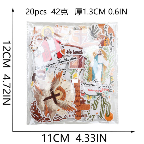 Wholesale Faith Letter Series Embroidered Fabric Patch with Cross