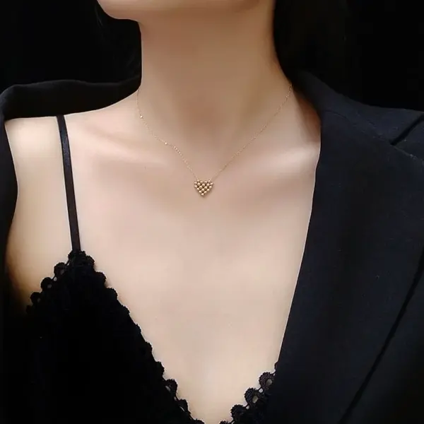 Wholesale PVD Coated Real Gold Plated 18K Gold Heart 304 Stainless Steel Elegant Lady Waterproof Non Tarnish Earrings Necklace