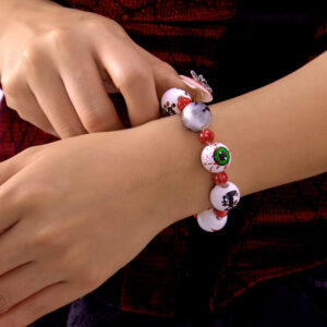 Bat eye wooden bead bracelet br25y0385