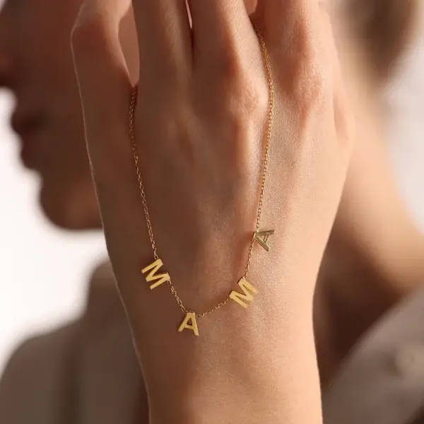 Wholesale 304 Stainless Steel Stainless Steel Letter PVD Coated 18K Gold Plated Elegant Basic Plating Gold Silver Necklace