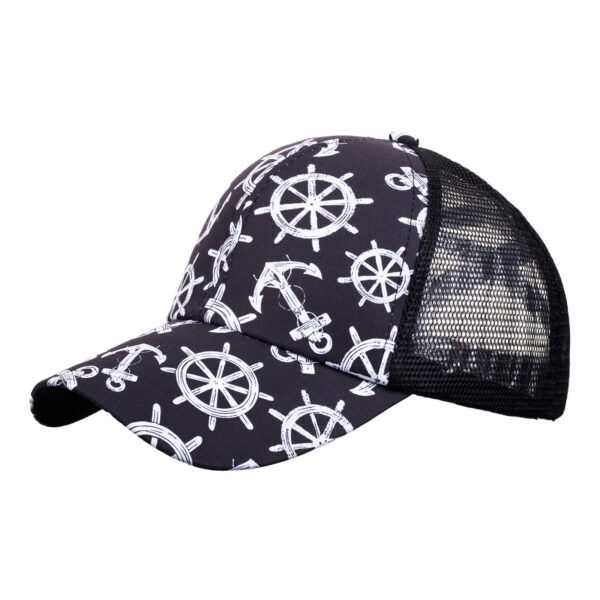 Wholesale European and American Cross-Border Baseball Cap with nytail Opening for Women, Anchor Design, Sun Protection, Breathable Mesh Cap B1183