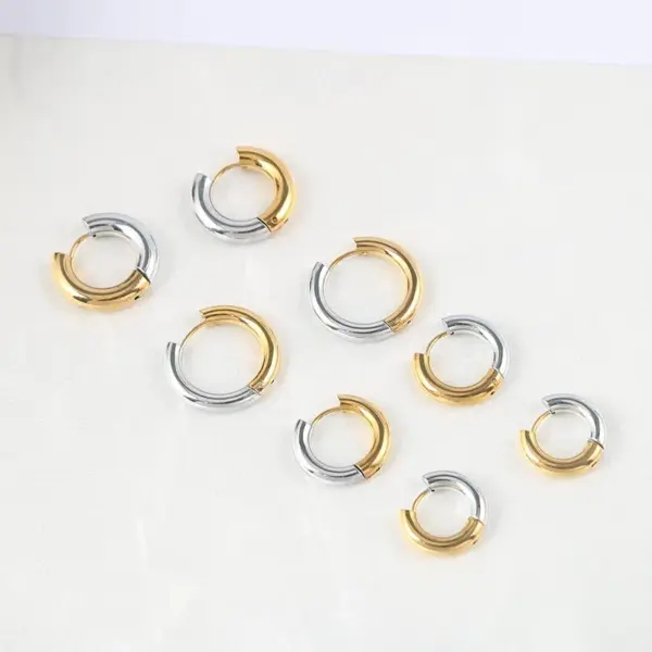 Wholesale 1 Piece Fashion Color Block Plating Stainless Steel Earrings