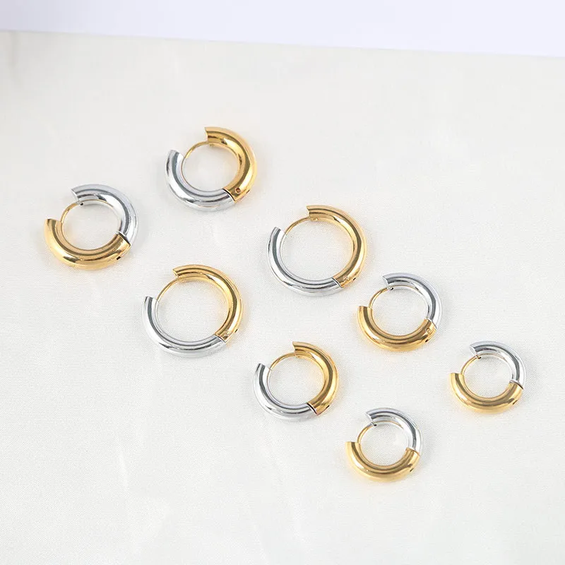 Wholesale 1 Piece Fashion Color Block Plating Stainless Steel Earrings