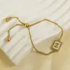 Wholesale Fashion Letter Titanium Steel Plating Inlay Shell Bracelets 1 Piece