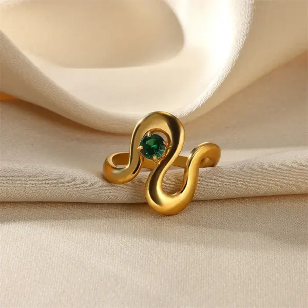 PVD Coated Real Gold Plated Geometric Heart Shape Flower 304 Stainless Steel Vintage Style French Style Waterproof Non Tarnish Open Rings