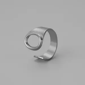 Silver O Open Ring J382-41 / Adjustable Opening