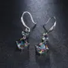 Shining Colorful Zircon Earrings Long Trend Copper Earrings