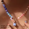 Wholesale Ion Plating (IP) 18K Gold Plated Palm Dolphin Heart Shape 304 Stainless Steel Crystal Glass Vacation Beach Waterproof Non Tarnish OT Clasp Toggle Closure Pendant Necklace