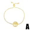 Wholesale Fashion Geometric Copper 18k Gold Plated Artificial Gemstones Bracelets In Bulk
