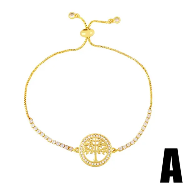 Wholesale Fashion Geometric Copper 18k Gold Plated Artificial Gemstones Bracelets In Bulk
