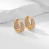Copper Colorful Electroplated Zircon KC Golden Plated Sweet Plating Inlay Earrings