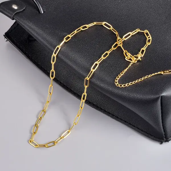 Wholesale PVD Coated Real Gold Plated Geometric Titanium Steel Simple Style Waterproof Non Tarnish Necklace
