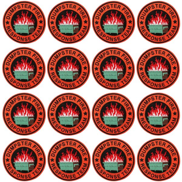 Wholesale Flame-shaped trash can embroidered fabric patch