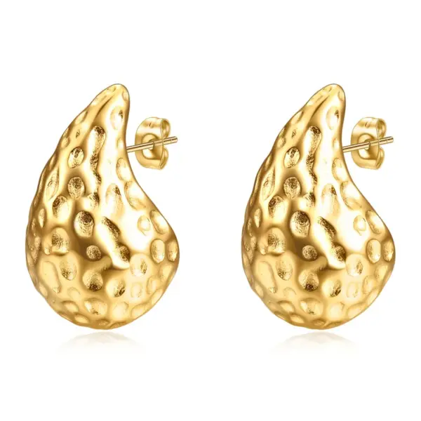 Wholesale 1 Pair Simple Style Water Droplets Plating Stainless Steel Ear Studs