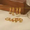 Wholesale PVD Coated Real Gold Plated Hexagram Heart Shape Eye 304 Stainless Steel Streetwear Waterproof Non Tarnish Drop Earrings