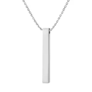 Cubic Column Silver Containing 1.5mm Wide Chain (40 plus 5cm)